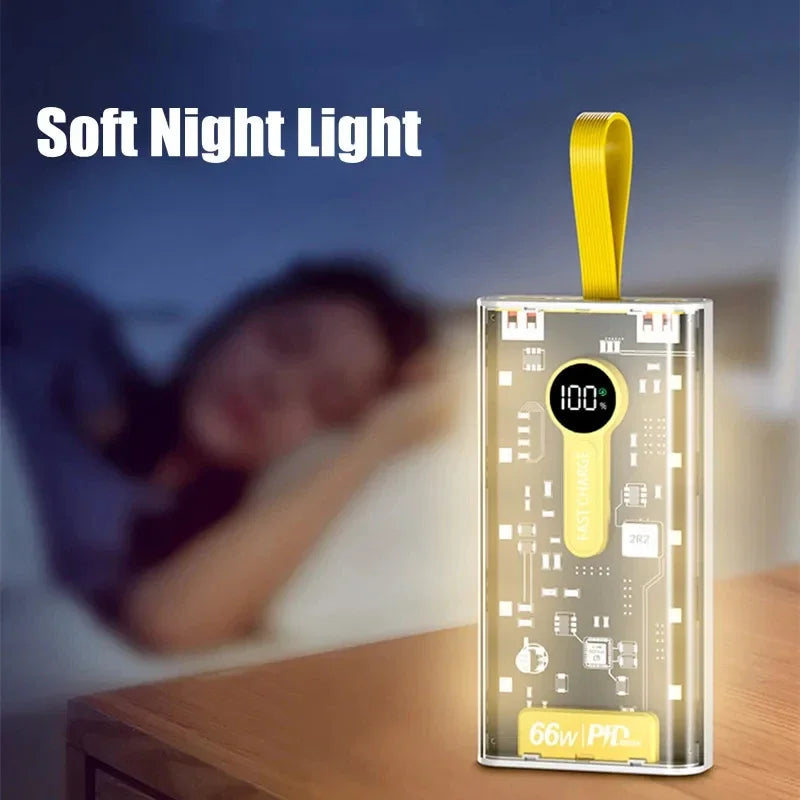 Transparent Power Bank 20000mAh Fast Charging