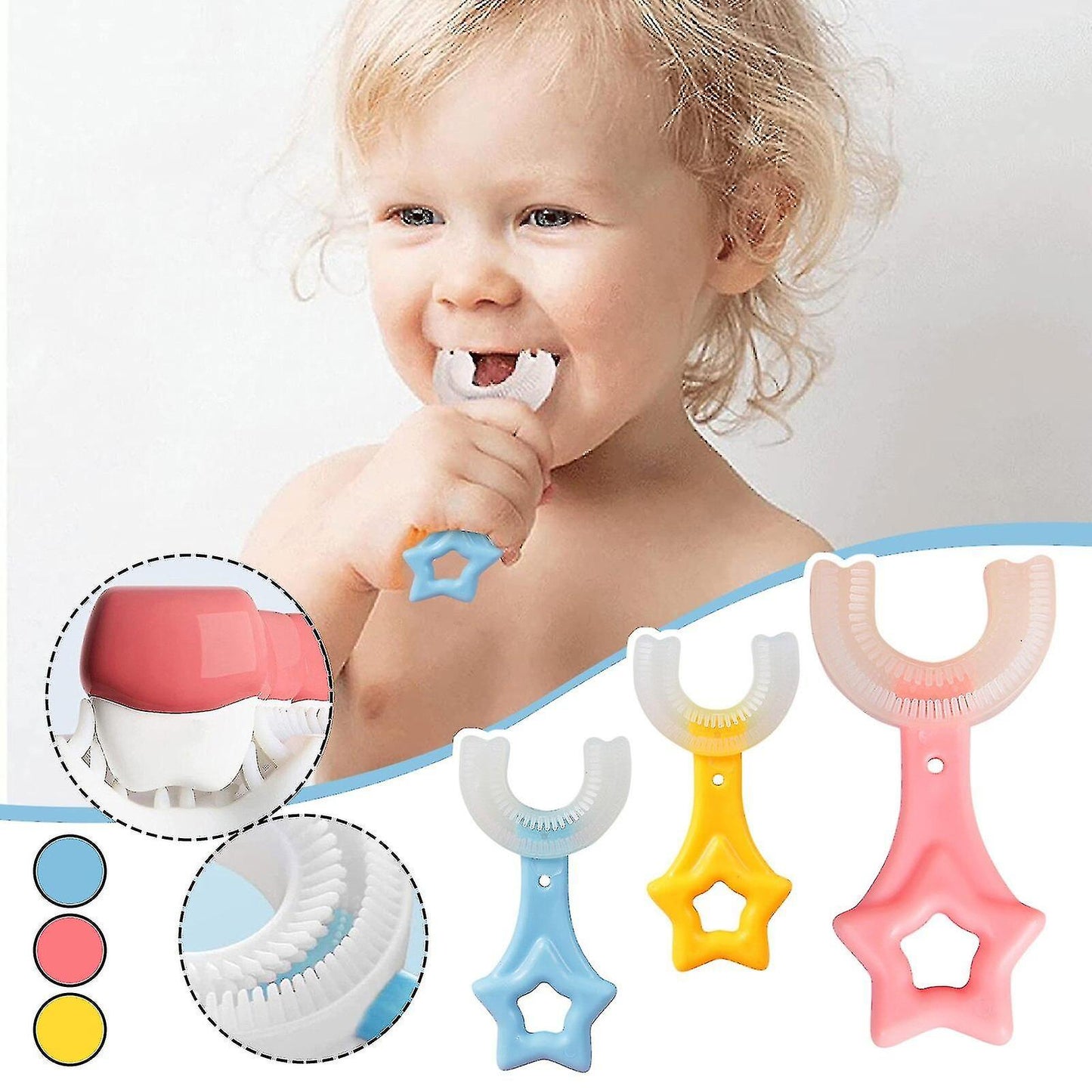 Silicone Baby Toothbrush U Shaped 360 Degree Pack Of 2