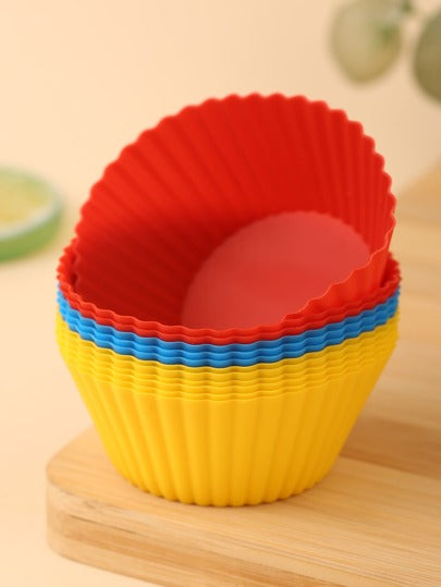 12 Pcs Cup Cake Mould Set Silicone