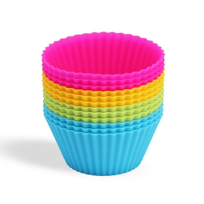12 Pcs Cup Cake Mould Set Silicone