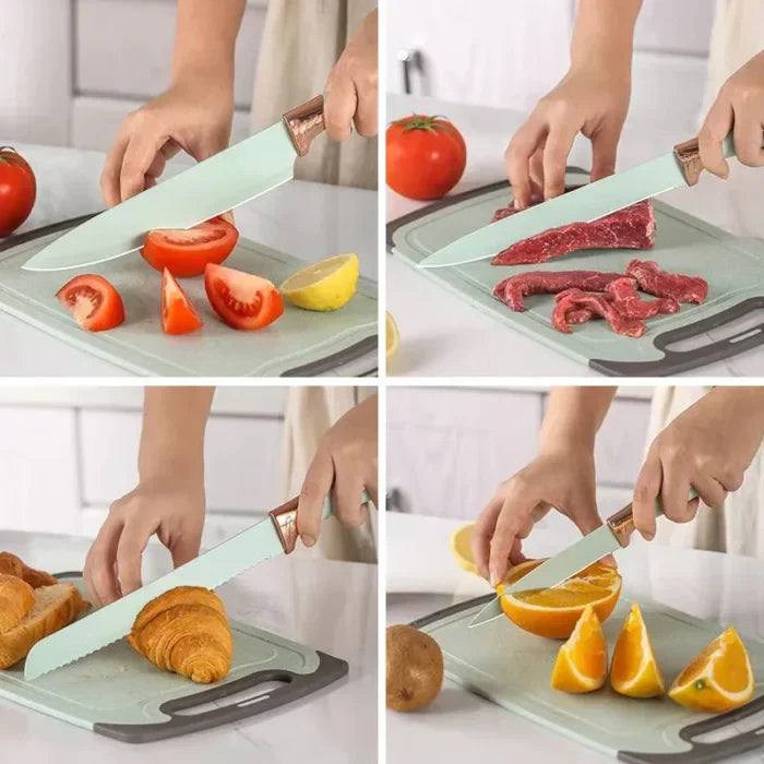 19 PCs Silicon Cooking & Knife Set With Board