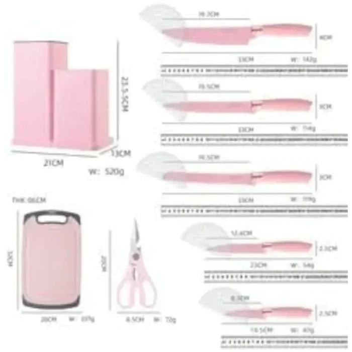 19 PCs Silicon Cooking & Knife Set With Board