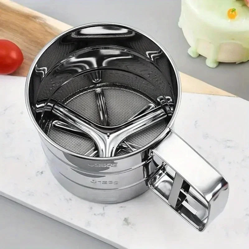 1PC New Handheld Flour Sieve, Semi-automatic.