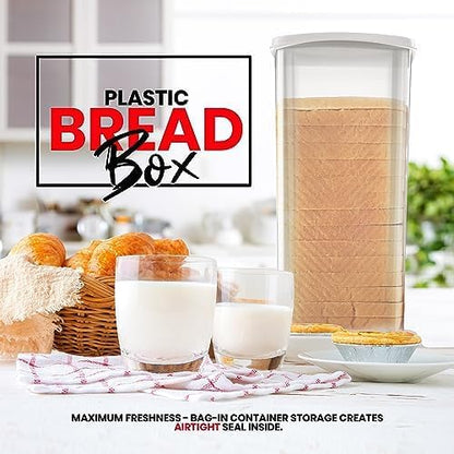 Bread Box for Kitchen Countertop, Airtight Bread Keeper Container, Bread Holder Storage Bin & Dispenser with Lid for Fresh Bread