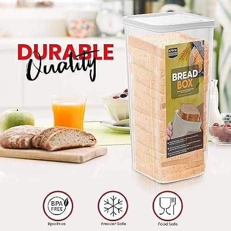 Bread Box for Kitchen Countertop, Airtight Bread Keeper Container, Bread Holder Storage Bin & Dispenser with Lid for Fresh Bread