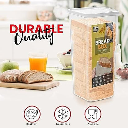 Bread Box for Kitchen Countertop, Airtight Bread Keeper Container, Bread Holder Storage Bin & Dispenser with Lid for Fresh Bread