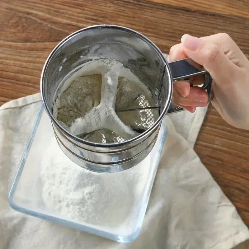 1PC New Handheld Flour Sieve, Semi-automatic.