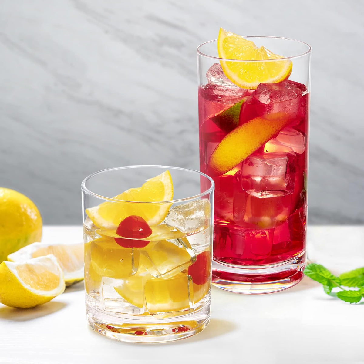 Unbreakable Plastic Tumblers 355ml, BPA-Free Clear Acrylic Drinking Glasses for Home, Outdoor, Kids & Daily Use