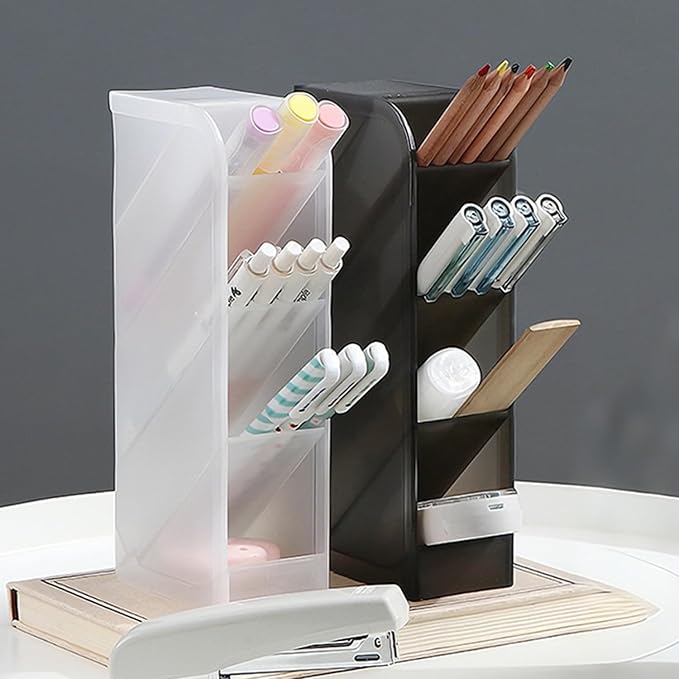 4 Grid Vertical Pen and Marker Holder Desk Organizer Pencils Display Holder