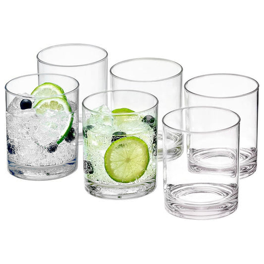 Unbreakable Plastic Tumblers 355ml, BPA-Free Clear Acrylic Drinking Glasses for Home, Outdoor, Kids & Daily Use