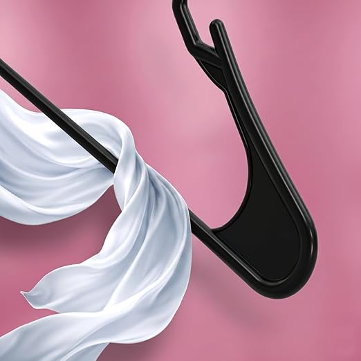 Plastic Hangers for Clothes Pack of 12, Space Saving Notched Wardrobe Hangers for Shirts, Dresses & Daily Use
