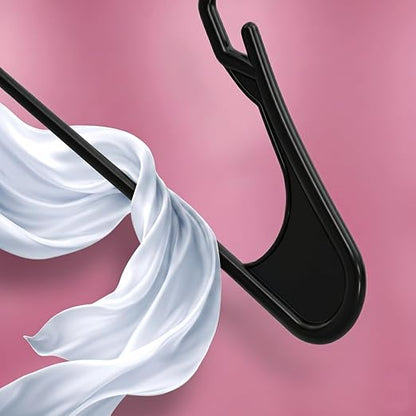 Plastic Hangers for Clothes Pack of 12, Space Saving Notched Wardrobe Hangers for Shirts, Dresses & Daily Use