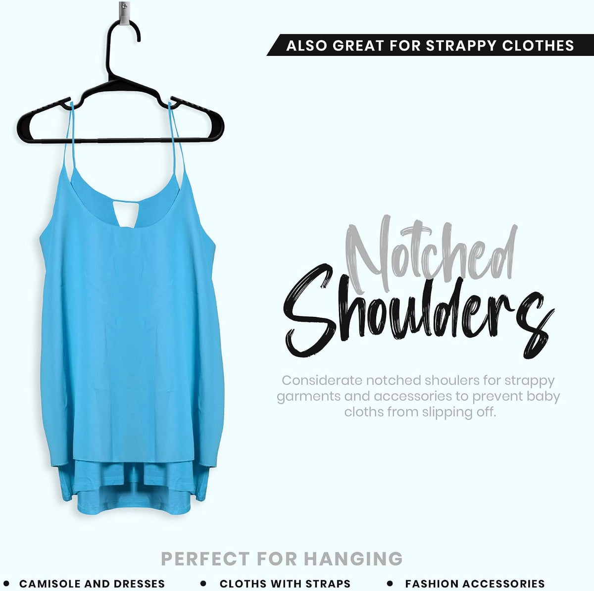 Kids Hangers Pack of 12, Non-Slip Durable Space-Saving Plastic Clothes Hangers for Baby, Toddler & Children’s Wardrobe