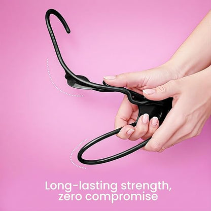 Plastic Hangers for Clothes Pack of 12, Space Saving Notched Wardrobe Hangers for Shirts, Dresses & Daily Use