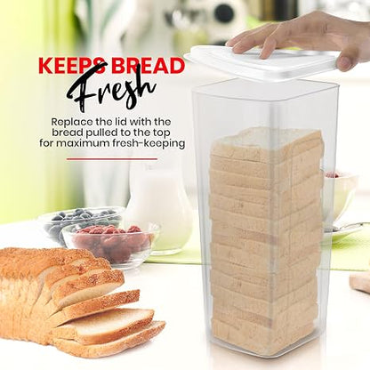 Bread Box for Kitchen Countertop, Airtight Bread Keeper Container, Bread Holder Storage Bin & Dispenser with Lid for Fresh Bread