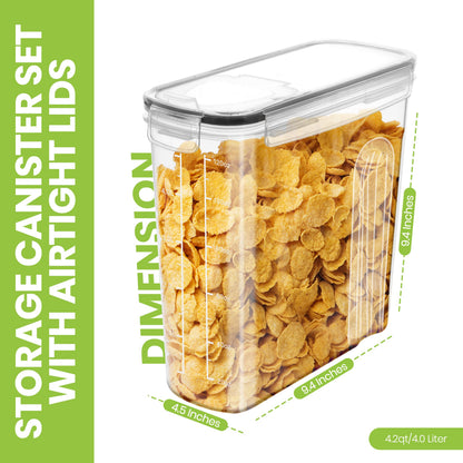 Cereal Containers Storage 2 Liter, 3 Liter, 4 Liter Airtight Food Storage Container & Cereal Dispenser for Kitchen Pantry