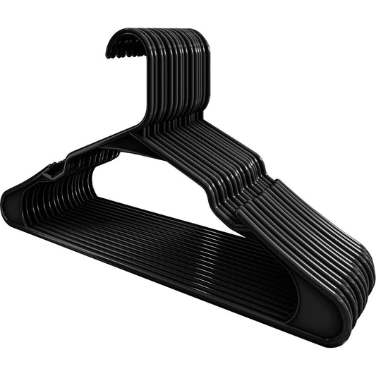 Plastic Hangers for Clothes Pack of 12, Space Saving Notched Wardrobe Hangers for Shirts, Dresses & Daily Use