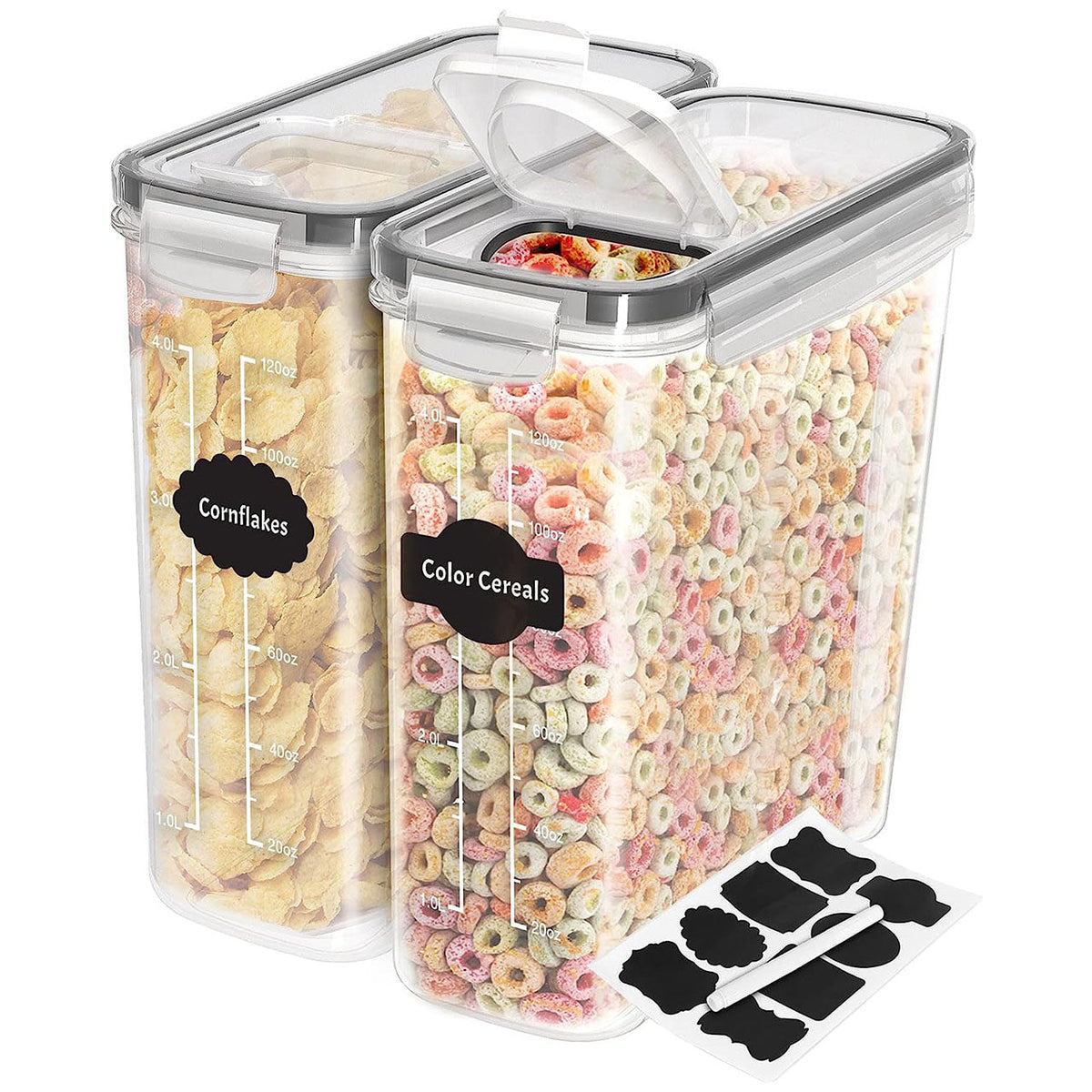 Cereal Containers Storage 2 Liter, 3 Liter, 4 Liter Airtight Food Storage Container & Cereal Dispenser for Kitchen Pantry