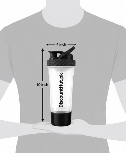 Fitness Protein Shaker Bottle 24oz / 700ml, BPA-Free Leakproof Mixer Bottle with Twist Lock Storage for Gym