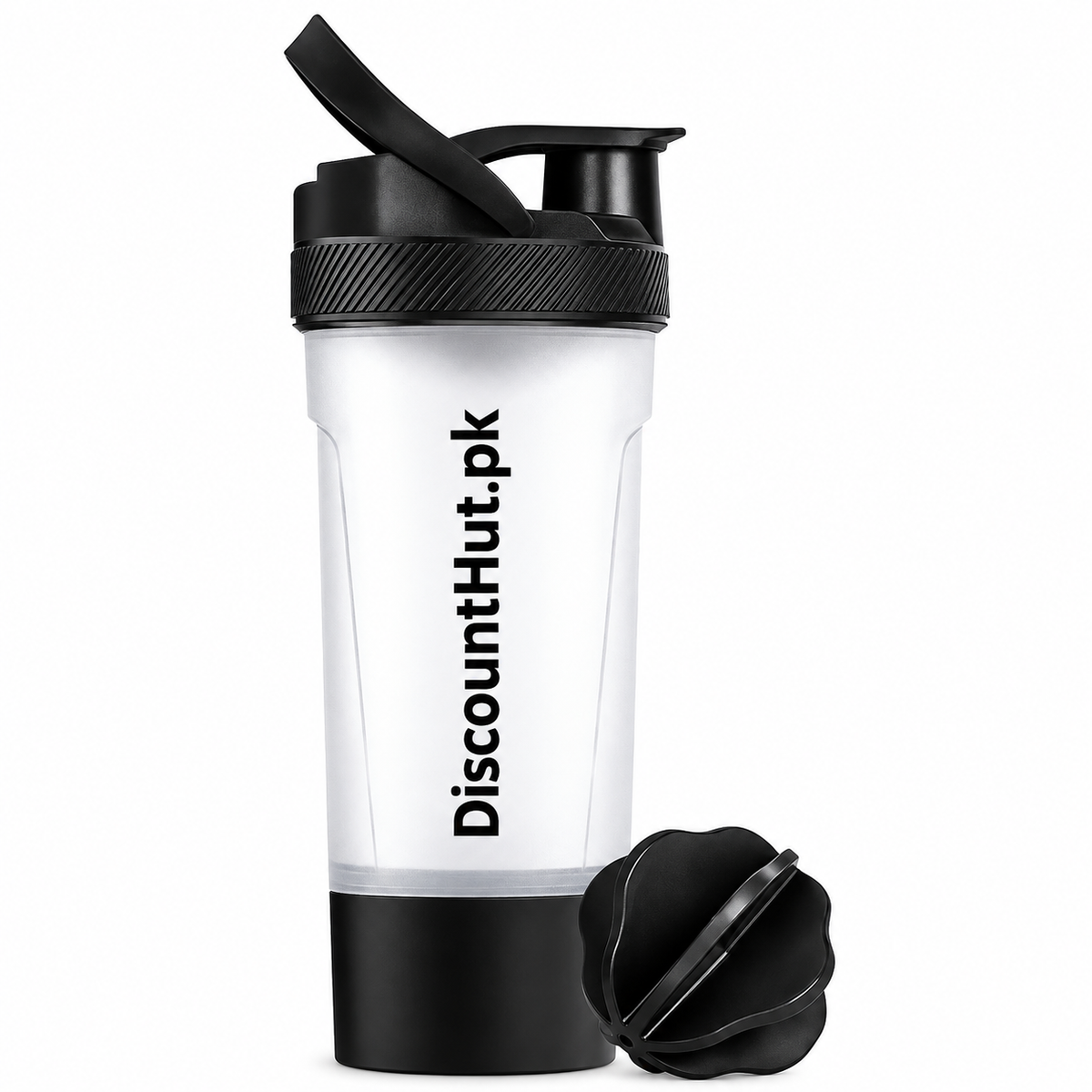 Fitness Protein Shaker Bottle 24oz / 700ml, BPA-Free Leakproof Mixer Bottle with Twist Lock Storage for Gym