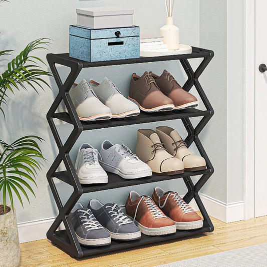 1 Piece Of 4-Layer x-Type Shoe Storage Rack